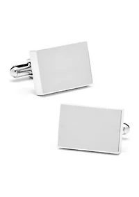 Stainless Steel Rectangle Infinity Engravable Cufflinks