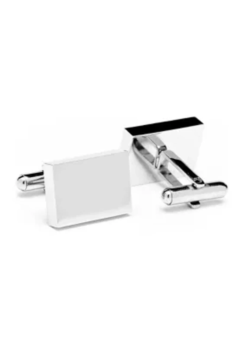 Stainless Steel Rectangle Infinity Engravable Cufflinks