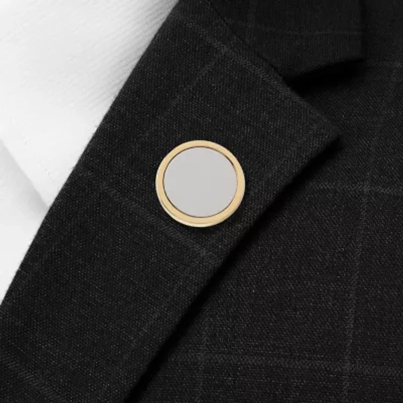 Two Toned Stainless Steel Round Infinity Engravable Lapel Pin