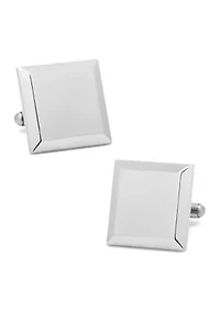 Stainless Steel Beveled Edge Engravable Square Cufflinks