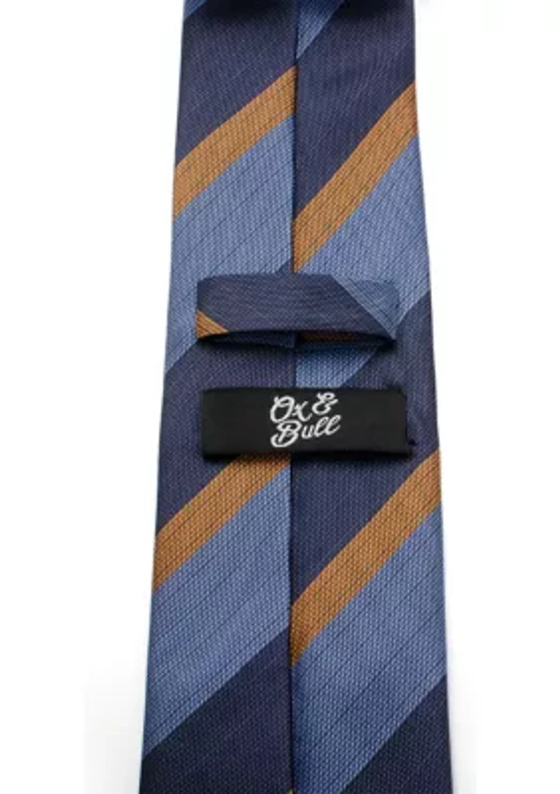 The Andrew Tie (Blue Orange Stripe Tie)