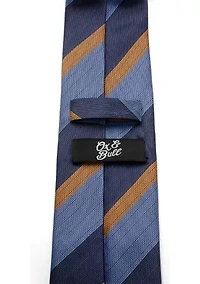 The Andrew Tie (Blue Orange Stripe Tie)