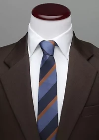 The Andrew Tie (Blue Orange Stripe Tie)