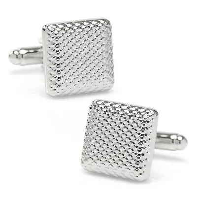 Silver Textured Square Cufflinks