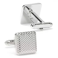 Silver Textured Square Cufflinks