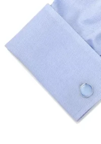 Ox & Bull Trading Co Silver and Blue Catseye Cufflinks