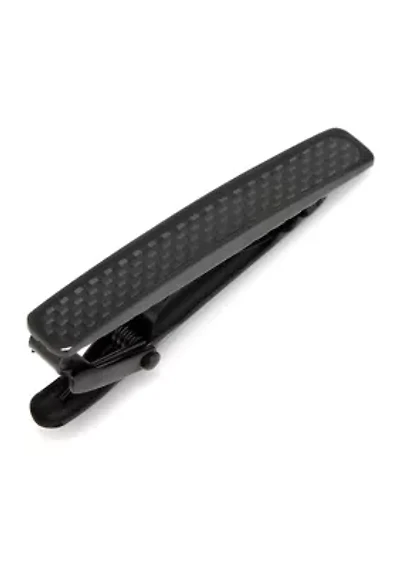 Black Plated Stainless Steel Carbon Fiber Tie Clip