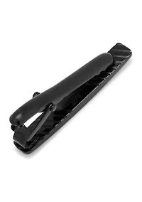 Black Plated Stainless Steel Carbon Fiber Tie Clip