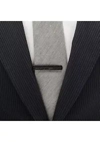 Black Plated Stainless Steel Carbon Fiber Tie Clip