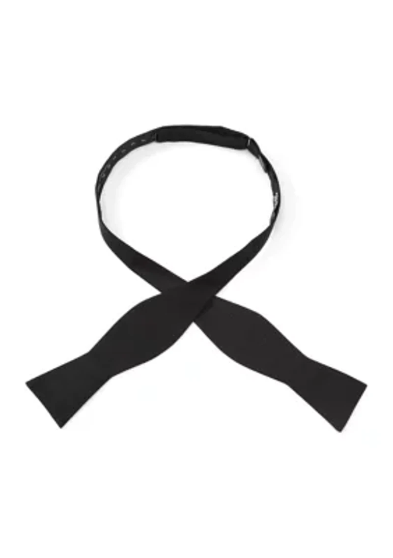 Black Formal Pinstripe Silk Bow Tie