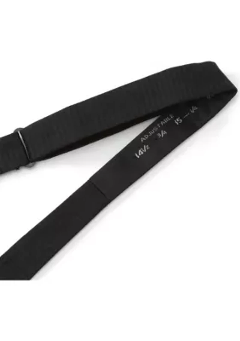 Black Formal Pinstripe Silk Bow Tie