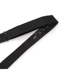 Black Formal Pinstripe Silk Bow Tie