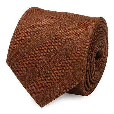 Burnt Sienna Tweed Striped Linen Men's Tie