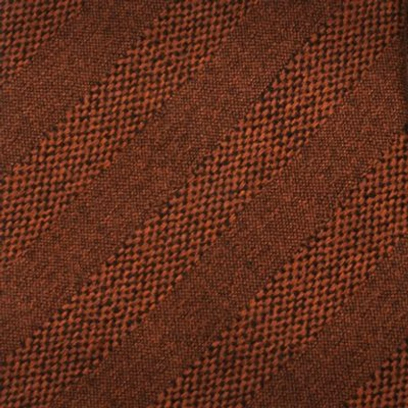 Burnt Sienna Tweed Striped Linen Men's Tie
