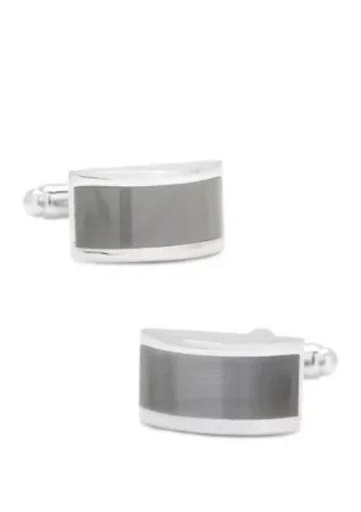 Gray Cat's Eye Bridged Cufflinks