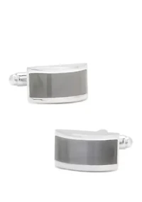 Gray Cat's Eye Bridged Cufflinks