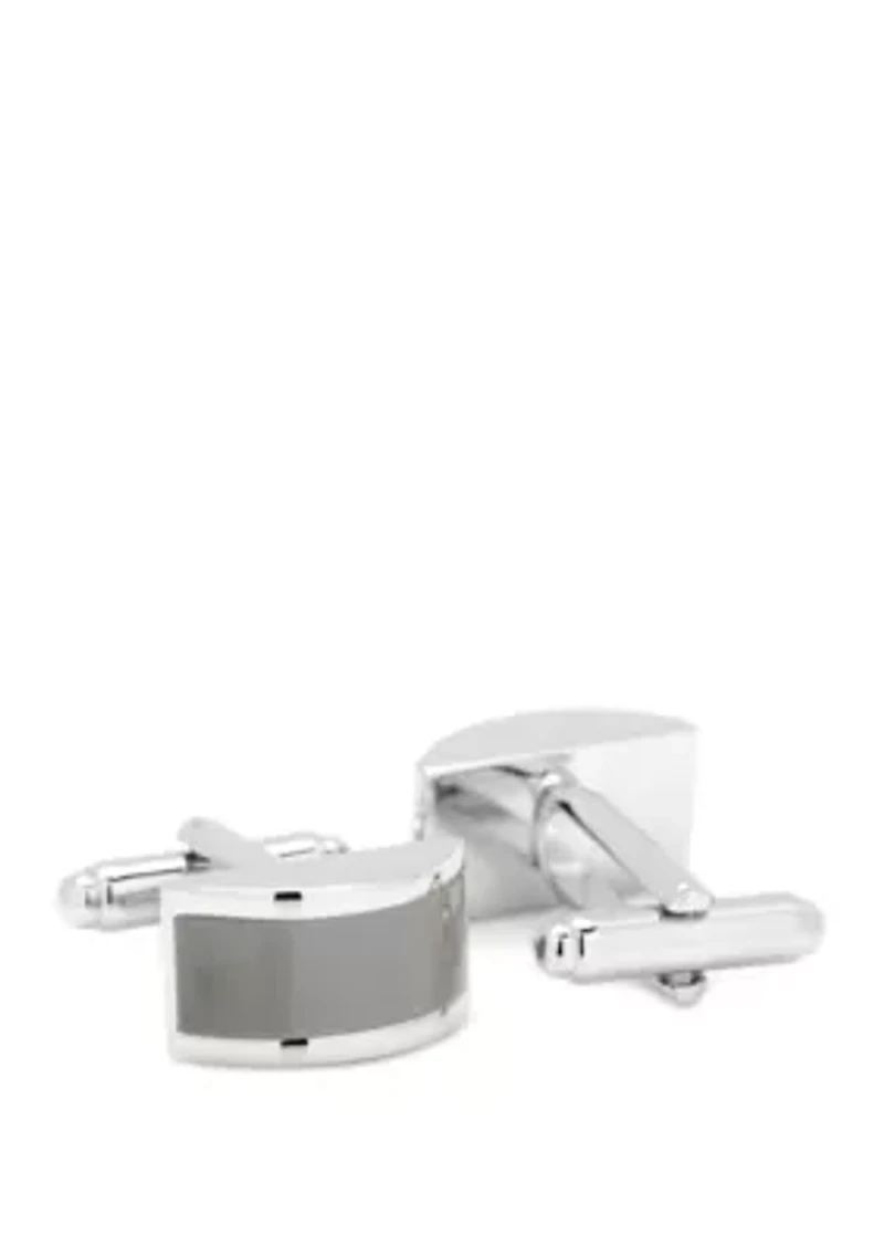 Gray Cat's Eye Bridged Cufflinks