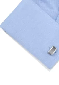 Gray Cat's Eye Bridged Cufflinks