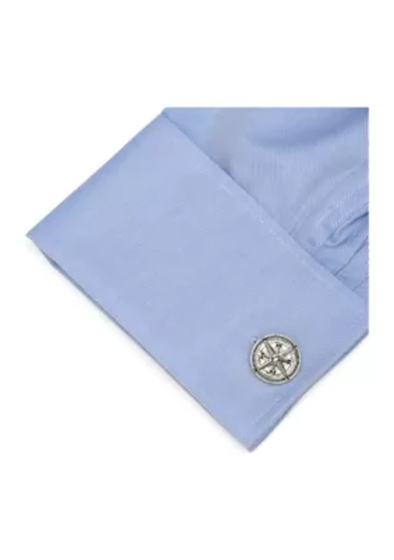Antique Compass Stainless Steel Cufflinks