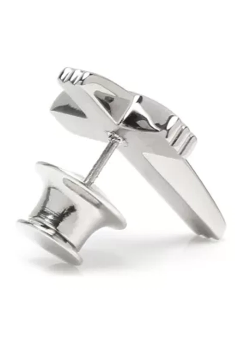 Stainless Steel Cross Shield Lapel Pin