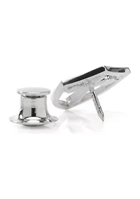 Stainless Steel Cross Shield Lapel Pin