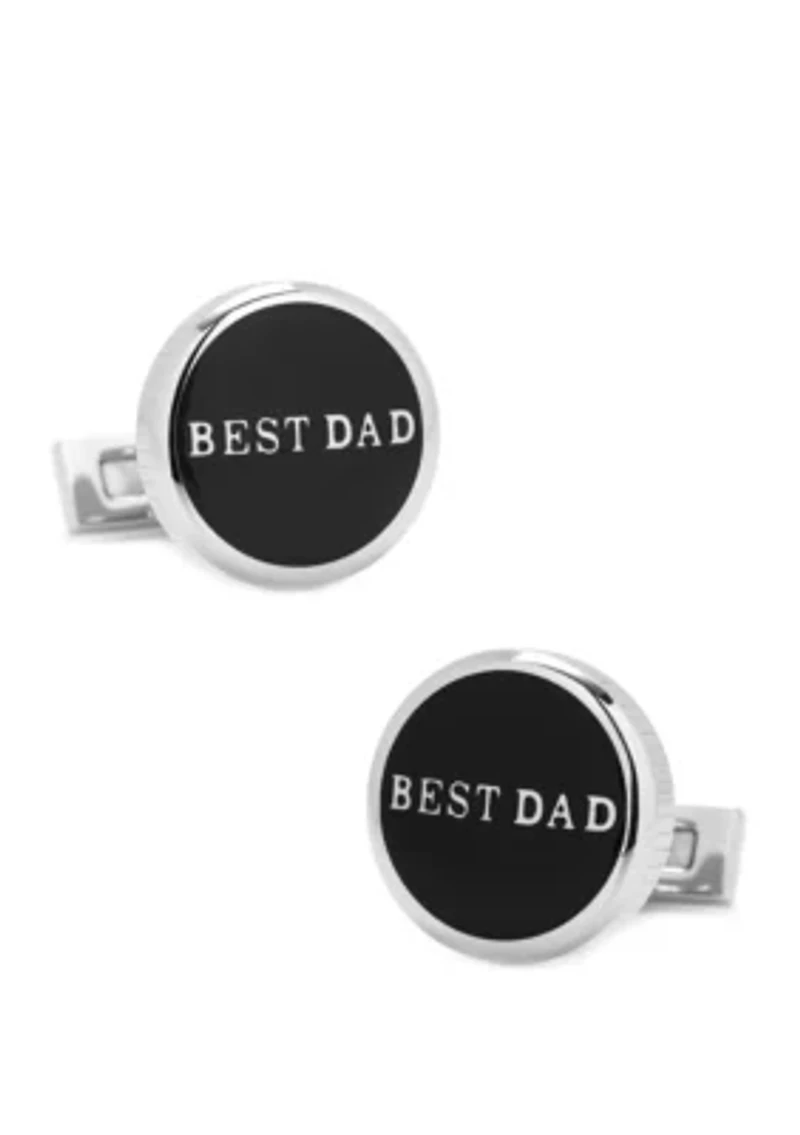 Ox & Bull Trading Co Best Dad Black Stainless Steel Cufflinks