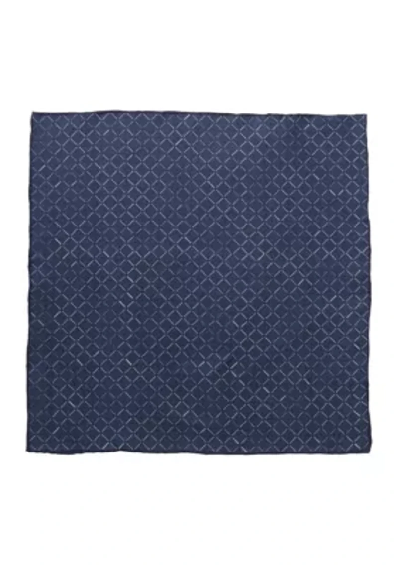 Navy Diamond Pocket Square