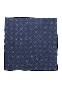 Navy Diamond Pocket Square