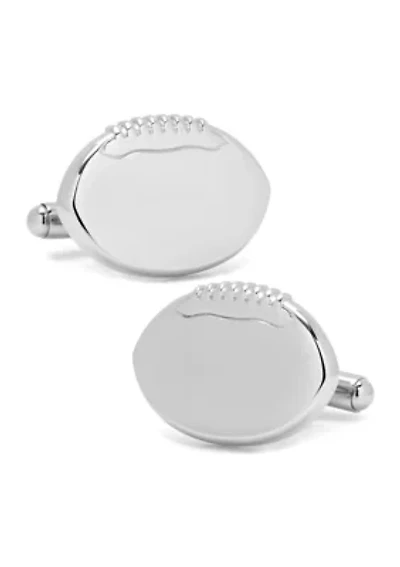Stainless Steel Engravable Football Cufflinks