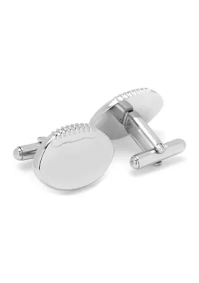 Stainless Steel Engravable Football Cufflinks