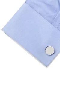 Stainless Steel Lapis Mosaic Engravable Cufflinks