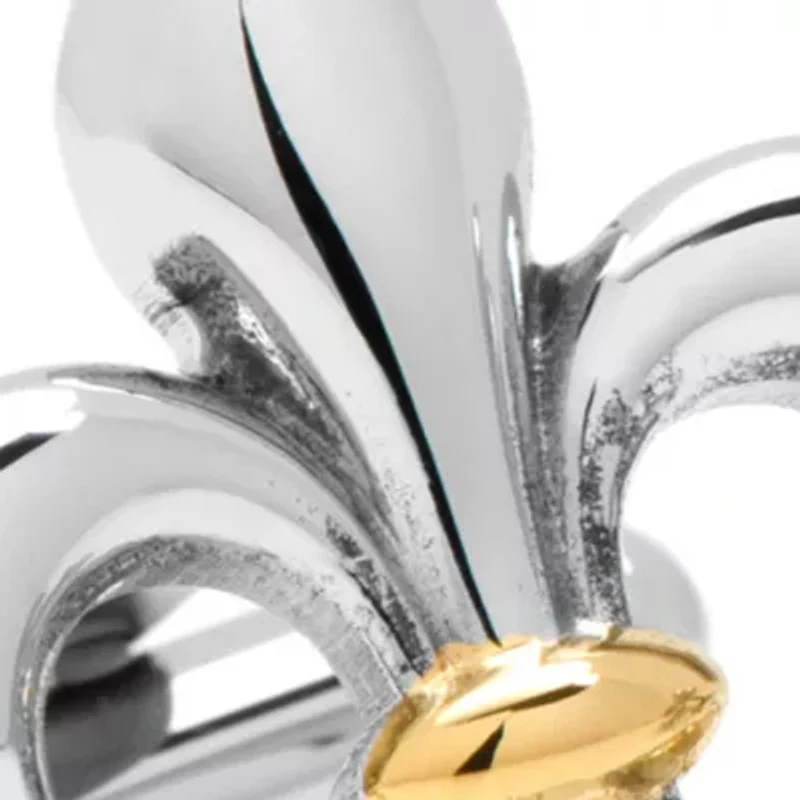 Ox & Bull Trading Co Stainless Steel Two-Tone Fleur De Lis Cufflinks