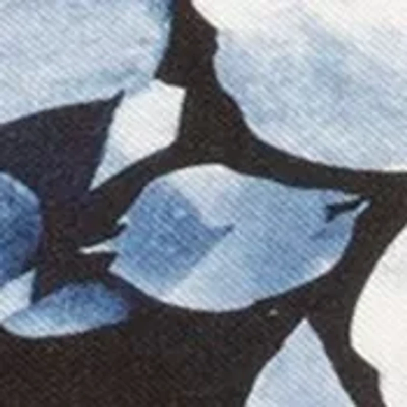 Painted Floral Black Pocket Square