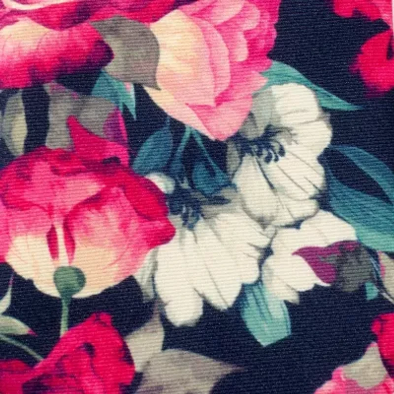 Painted Floral Navy Silk Tie