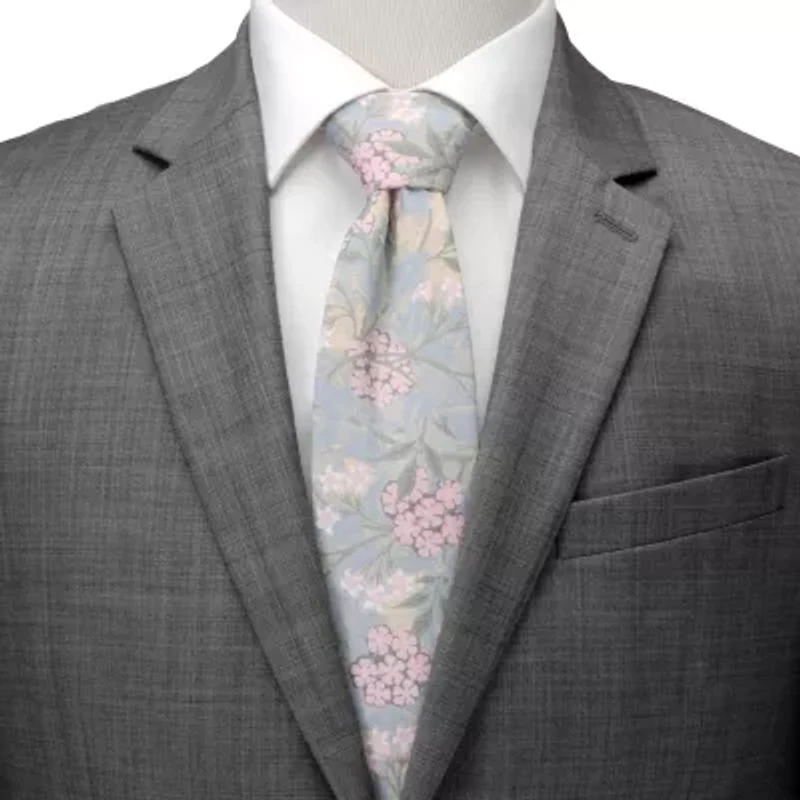 Light Blue Floral Men's Tie