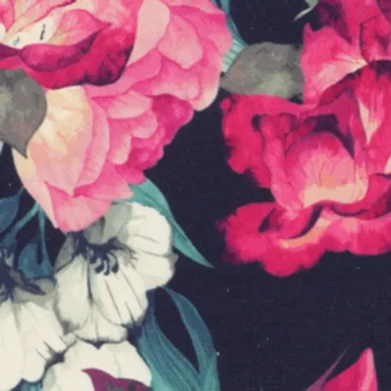 Painted Floral Navy Pocket Square