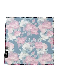 Painted Floral Navy Pocket Square
