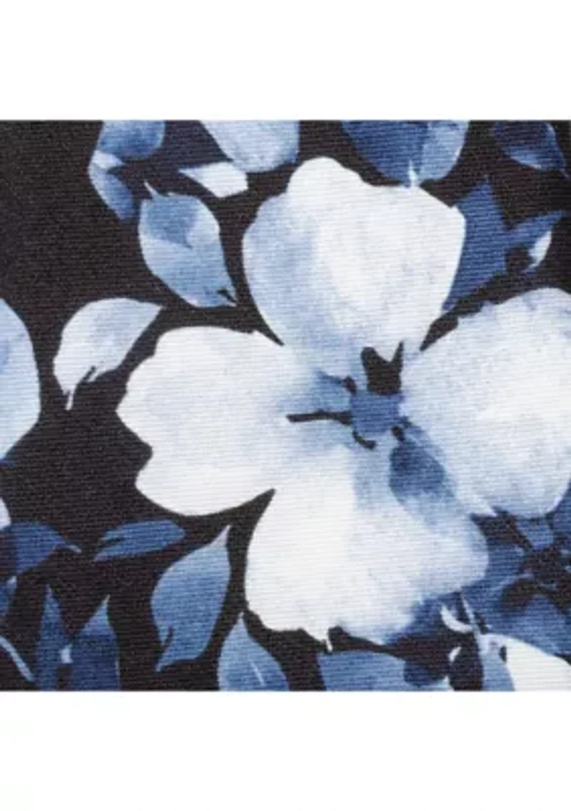 Painted Floral Black Silk Tie