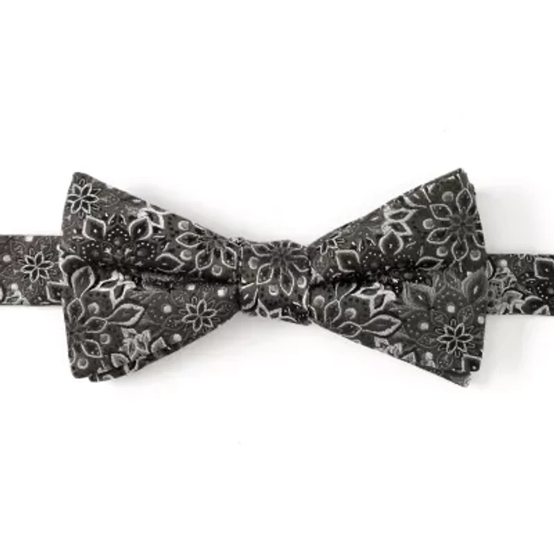 Kaleido Floral Charcoal Bow Tie