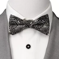 Kaleido Floral Charcoal  Bow Tie