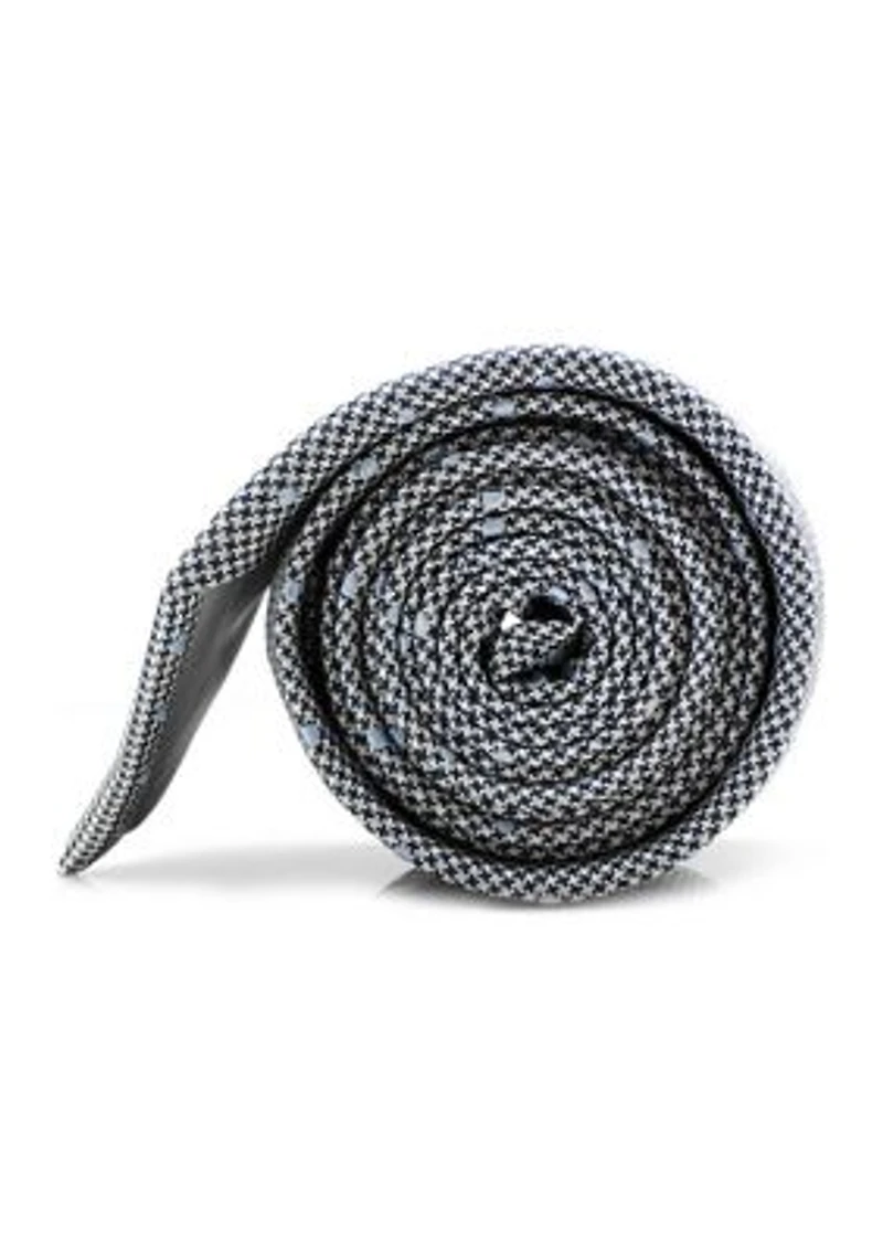 Dotted Herringbone Grey Silk Tie