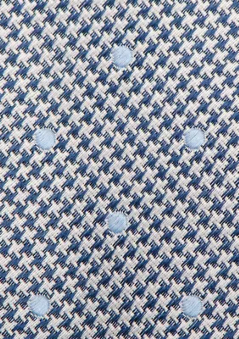 Dotted Herringbone Grey Silk Tie