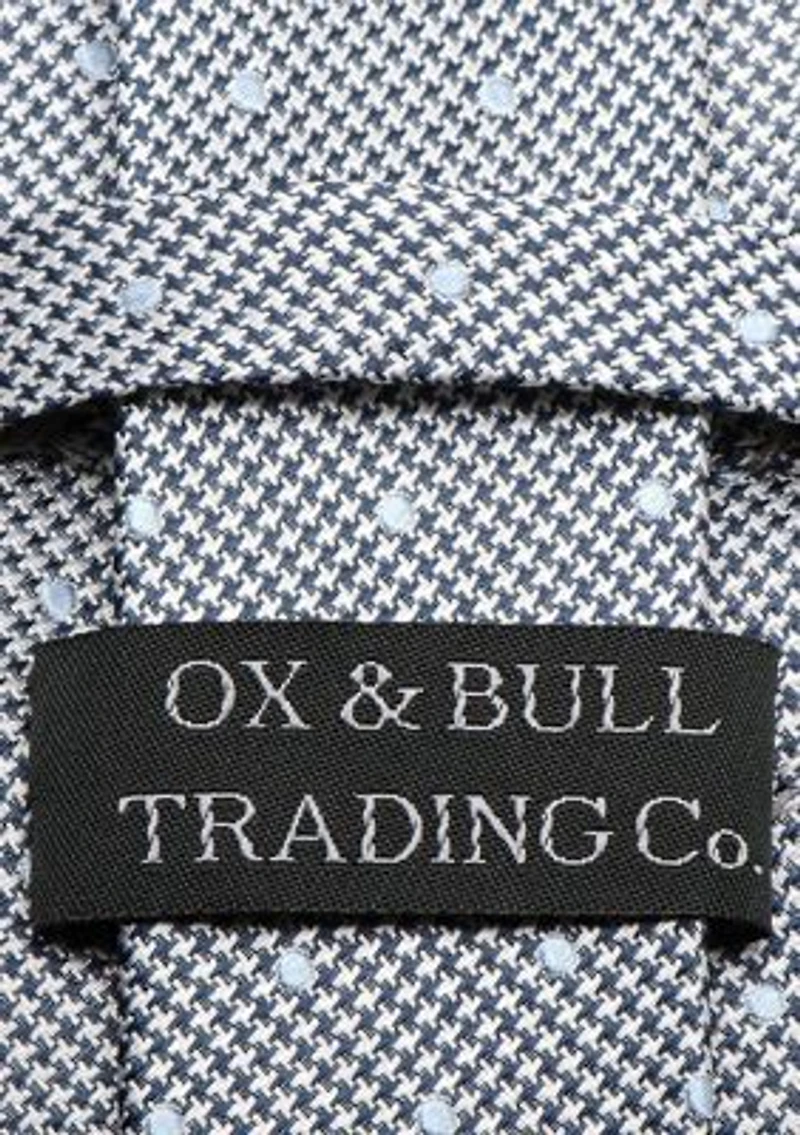 Dotted Herringbone Grey Silk Tie