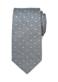 Dotted Herringbone Grey Silk Tie