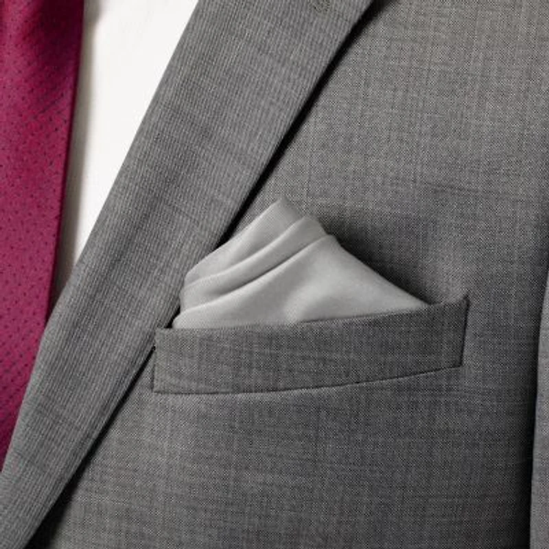 Gray Silk Pocket Square