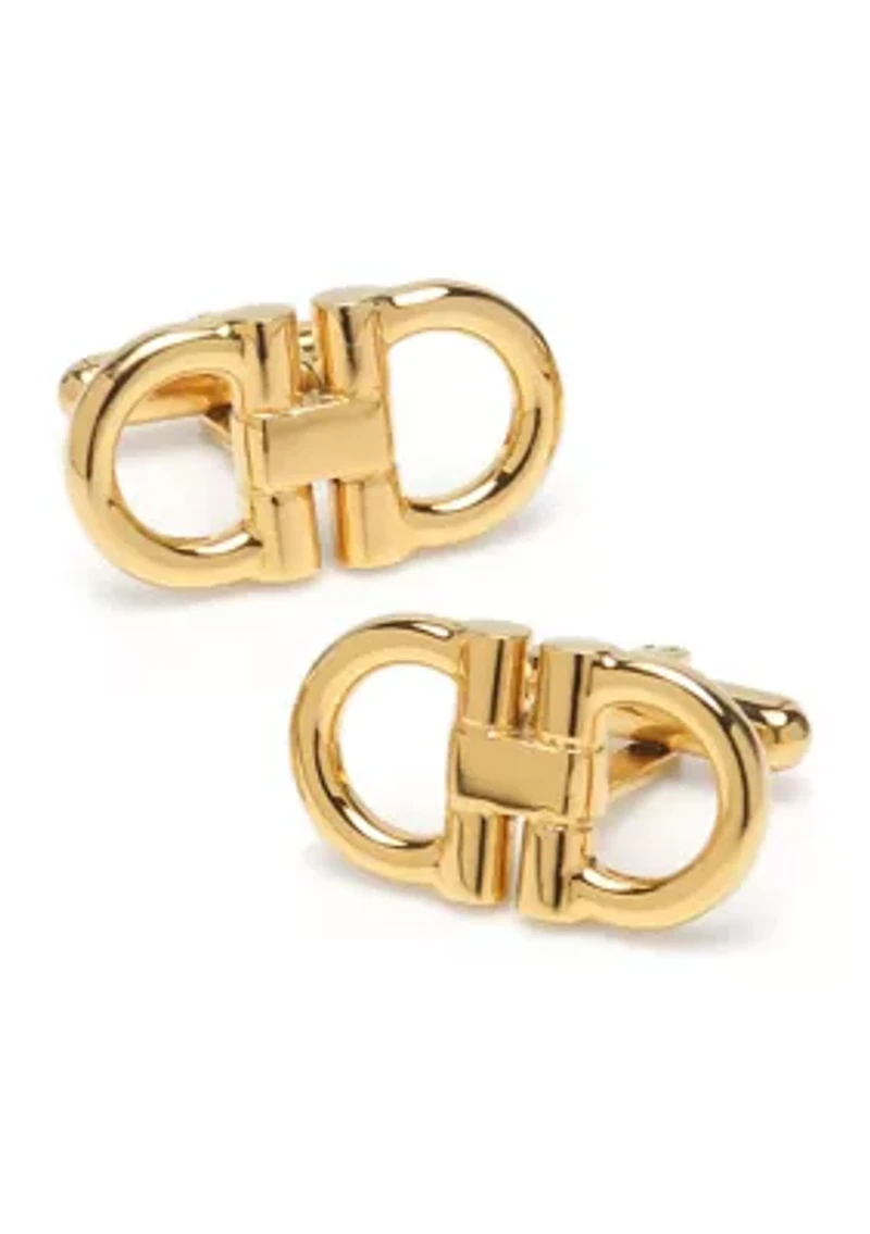 Horse Bit Gold Stainless Steel Cufflinks