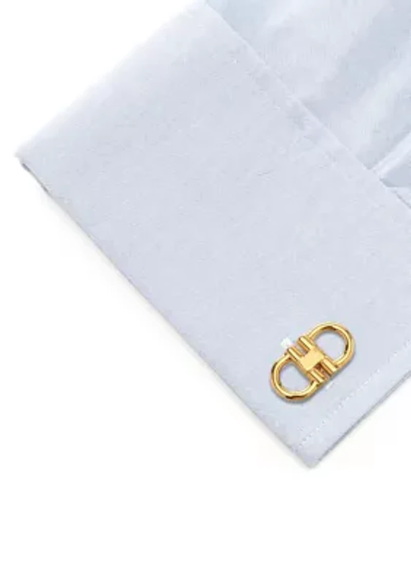 Horse Bit Gold Stainless Steel Cufflinks