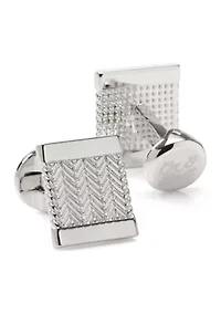 Silver Herringbone Cufflinks