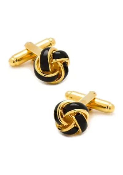 Black and Gold Knot Cufflinks