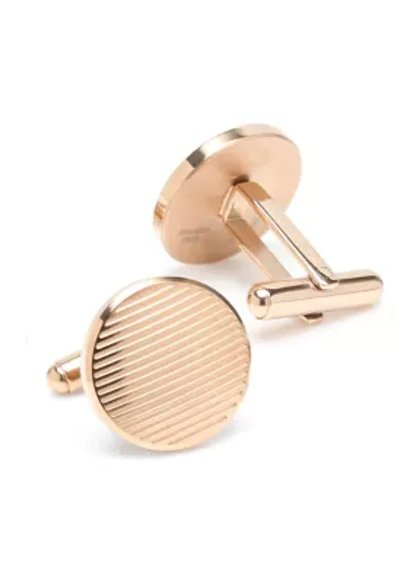 Rose Gold Line Stainless Steel Cufflinks